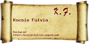 Kocsis Fulvia névjegykártya
